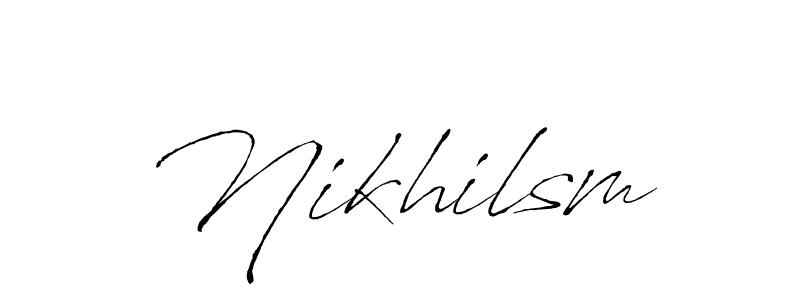 How to make Nikhilsm signature? Antro_Vectra is a professional autograph style. Create handwritten signature for Nikhilsm name. Nikhilsm signature style 6 images and pictures png