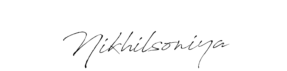 Design your own signature with our free online signature maker. With this signature software, you can create a handwritten (Antro_Vectra) signature for name Nikhilsoniya. Nikhilsoniya signature style 6 images and pictures png