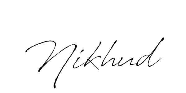 Nikhud stylish signature style. Best Handwritten Sign (Antro_Vectra) for my name. Handwritten Signature Collection Ideas for my name Nikhud. Nikhud signature style 6 images and pictures png