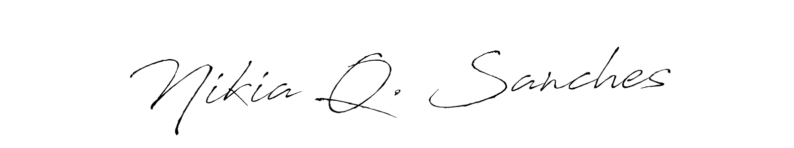 How to make Nikia Q. Sanches name signature. Use Antro_Vectra style for creating short signs online. This is the latest handwritten sign. Nikia Q. Sanches signature style 6 images and pictures png