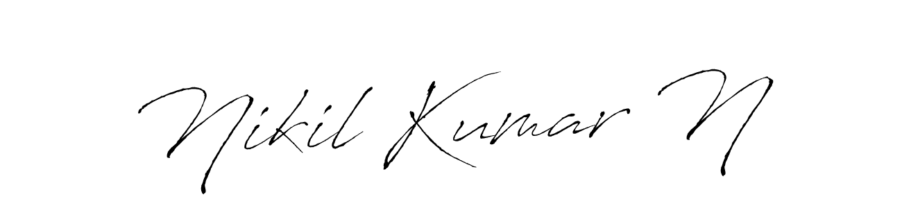 This is the best signature style for the Nikil Kumar N name. Also you like these signature font (Antro_Vectra). Mix name signature. Nikil Kumar N signature style 6 images and pictures png