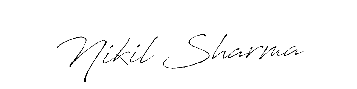 Use a signature maker to create a handwritten signature online. With this signature software, you can design (Antro_Vectra) your own signature for name Nikil Sharma. Nikil Sharma signature style 6 images and pictures png