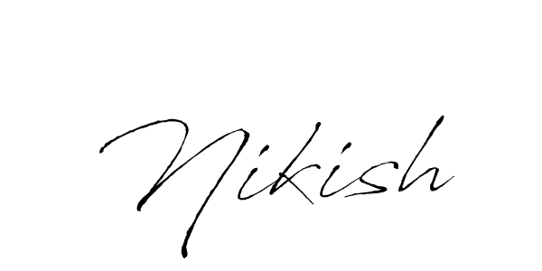 Make a beautiful signature design for name Nikish. With this signature (Antro_Vectra) style, you can create a handwritten signature for free. Nikish signature style 6 images and pictures png