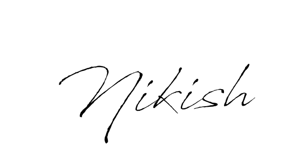 Make a beautiful signature design for name Nikish. With this signature (Antro_Vectra) style, you can create a handwritten signature for free. Nikish signature style 6 images and pictures png