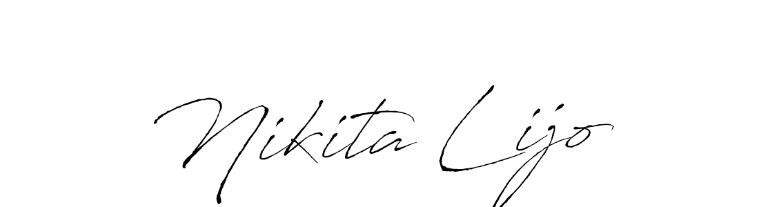 Antro_Vectra is a professional signature style that is perfect for those who want to add a touch of class to their signature. It is also a great choice for those who want to make their signature more unique. Get Nikita Lijo name to fancy signature for free. Nikita Lijo signature style 6 images and pictures png