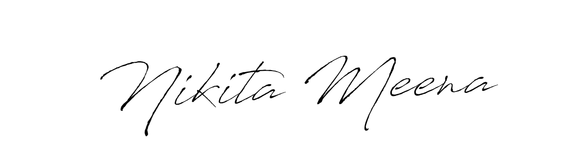 Make a beautiful signature design for name Nikita Meena. With this signature (Antro_Vectra) style, you can create a handwritten signature for free. Nikita Meena signature style 6 images and pictures png