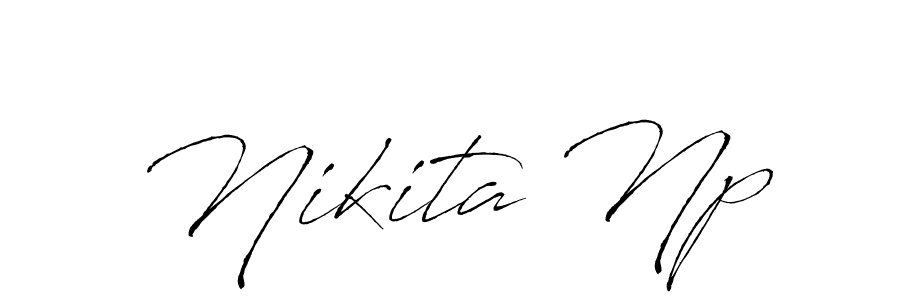 Nikita Np stylish signature style. Best Handwritten Sign (Antro_Vectra) for my name. Handwritten Signature Collection Ideas for my name Nikita Np. Nikita Np signature style 6 images and pictures png