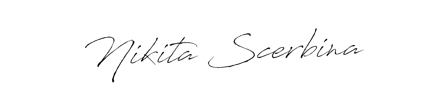 Antro_Vectra is a professional signature style that is perfect for those who want to add a touch of class to their signature. It is also a great choice for those who want to make their signature more unique. Get Nikita Scerbina name to fancy signature for free. Nikita Scerbina signature style 6 images and pictures png