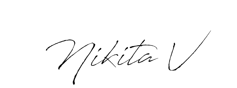 Also You can easily find your signature by using the search form. We will create Nikita V name handwritten signature images for you free of cost using Antro_Vectra sign style. Nikita V signature style 6 images and pictures png