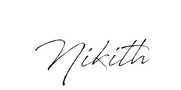 Nikith stylish signature style. Best Handwritten Sign (Antro_Vectra) for my name. Handwritten Signature Collection Ideas for my name Nikith. Nikith signature style 6 images and pictures png