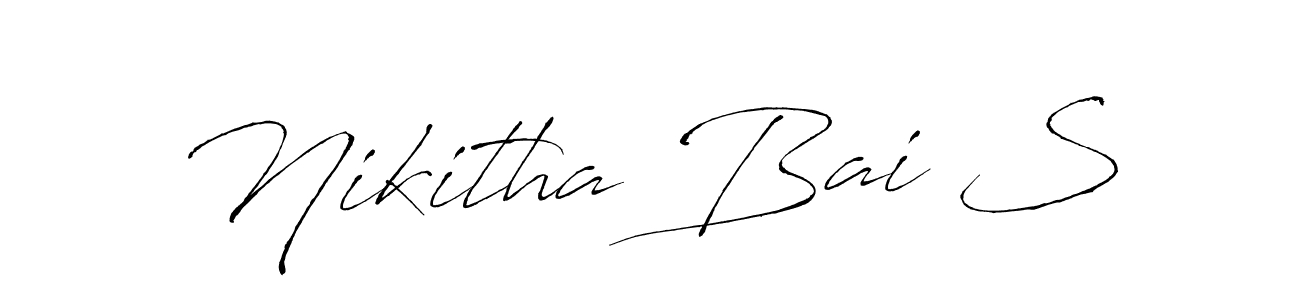 How to make Nikitha Bai S name signature. Use Antro_Vectra style for creating short signs online. This is the latest handwritten sign. Nikitha Bai S signature style 6 images and pictures png