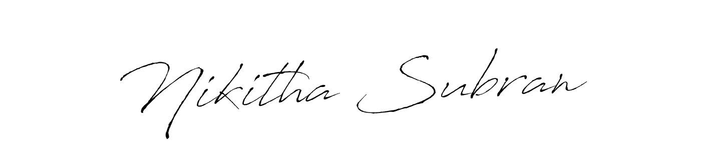 Nikitha Subran stylish signature style. Best Handwritten Sign (Antro_Vectra) for my name. Handwritten Signature Collection Ideas for my name Nikitha Subran. Nikitha Subran signature style 6 images and pictures png