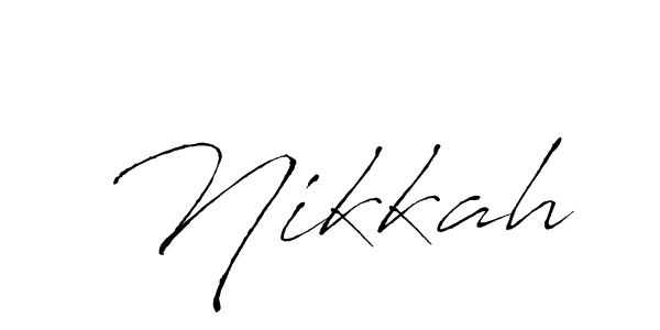 Design your own signature with our free online signature maker. With this signature software, you can create a handwritten (Antro_Vectra) signature for name Nikkah. Nikkah signature style 6 images and pictures png