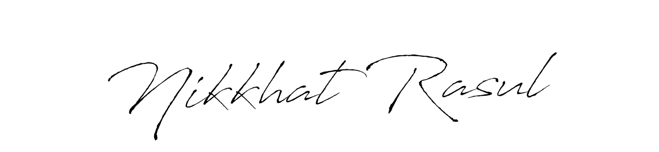 Create a beautiful signature design for name Nikkhat Rasul. With this signature (Antro_Vectra) fonts, you can make a handwritten signature for free. Nikkhat Rasul signature style 6 images and pictures png