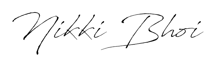 The Antro_Vectra typeface gives name Nikki Bhoi a refined look. Suitable for certificates, diplomas, and official verification. Nikki Bhoi signature style 6 images and pictures png