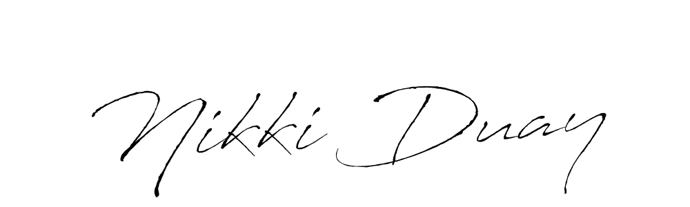 Also we have Nikki Duay name is the best signature style. Create professional handwritten signature collection using Antro_Vectra autograph style. Nikki Duay signature style 6 images and pictures png