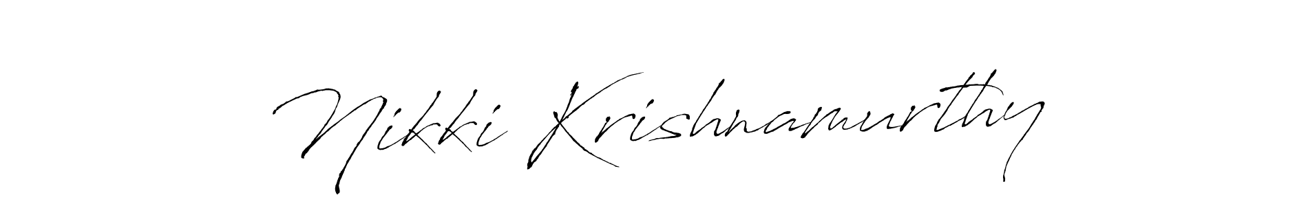 if you are searching for the best signature style for your name Nikki Krishnamurthy. so please give up your signature search. here we have designed multiple signature styles  using Antro_Vectra. Nikki Krishnamurthy signature style 6 images and pictures png