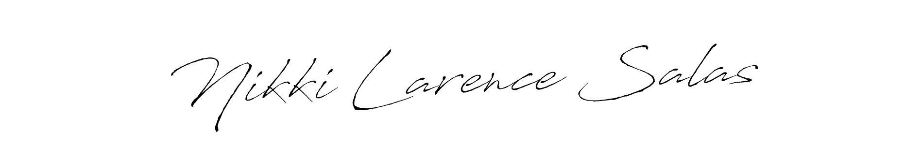 How to make Nikki Larence Salas name signature. Use Antro_Vectra style for creating short signs online. This is the latest handwritten sign. Nikki Larence Salas signature style 6 images and pictures png