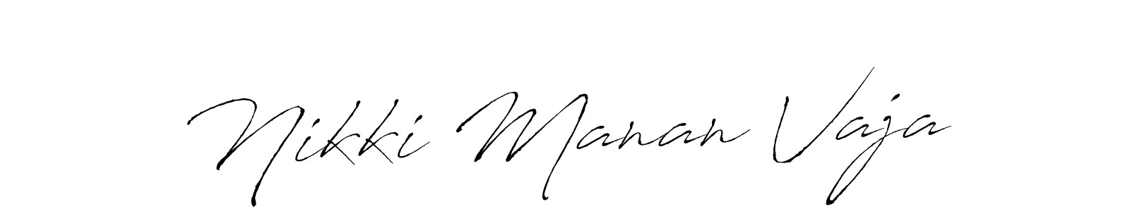 The best way (Antro_Vectra) to make a short signature is to pick only two or three words in your name. The name Nikki Manan Vaja include a total of six letters. For converting this name. Nikki Manan Vaja signature style 6 images and pictures png