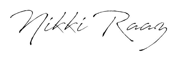 Create a personalized artistic stamp with Nikki Raaz in Antro_Vectra font. Perfect for visual artists, designers, and influencers. Nikki Raaz signature style 6 images and pictures png