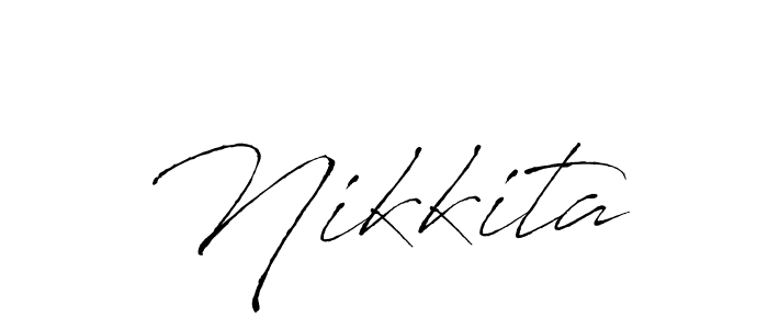 Make a beautiful signature design for name Nikkita. With this signature (Antro_Vectra) style, you can create a handwritten signature for free. Nikkita signature style 6 images and pictures png