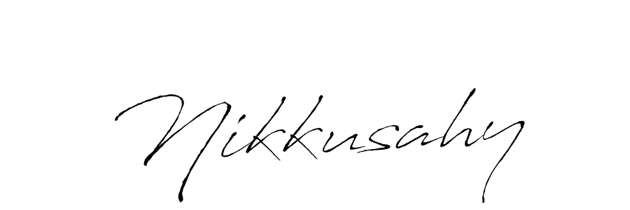 The best way (Antro_Vectra) to make a short signature is to pick only two or three words in your name. The name Nikkusahy include a total of six letters. For converting this name. Nikkusahy signature style 6 images and pictures png