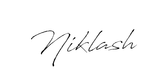 Design your own signature with our free online signature maker. With this signature software, you can create a handwritten (Antro_Vectra) signature for name Niklash. Niklash signature style 6 images and pictures png