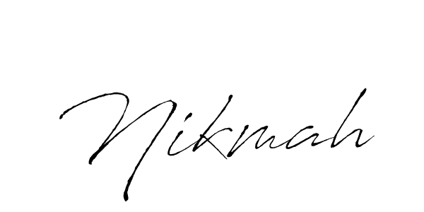 Nikmah stylish signature style. Best Handwritten Sign (Antro_Vectra) for my name. Handwritten Signature Collection Ideas for my name Nikmah. Nikmah signature style 6 images and pictures png