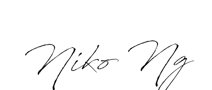 The best way (Antro_Vectra) to make a short signature is to pick only two or three words in your name. The name Niko Ng include a total of six letters. For converting this name. Niko Ng signature style 6 images and pictures png