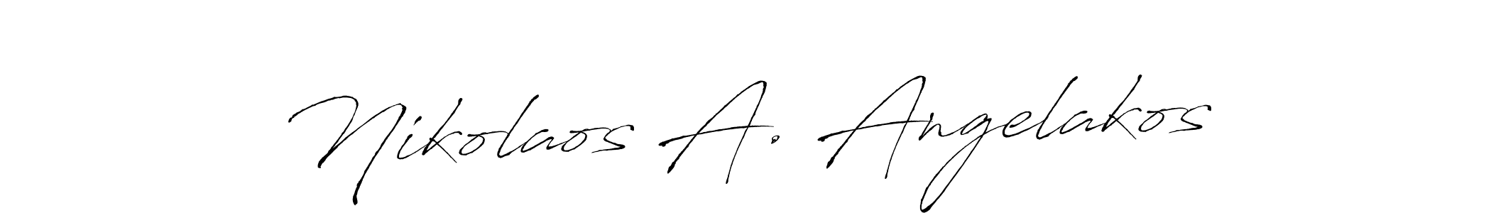 How to make Nikolaos A. Angelakos signature? Antro_Vectra is a professional autograph style. Create handwritten signature for Nikolaos A. Angelakos name. Nikolaos A. Angelakos signature style 6 images and pictures png