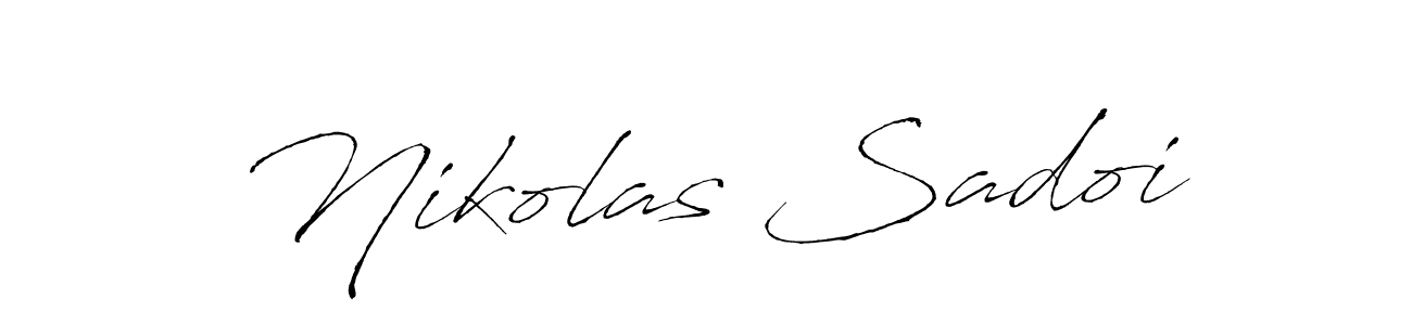Antro_Vectra is a professional signature style that is perfect for those who want to add a touch of class to their signature. It is also a great choice for those who want to make their signature more unique. Get Nikolas Sadoi name to fancy signature for free. Nikolas Sadoi signature style 6 images and pictures png