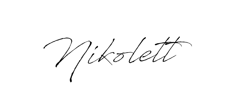 Antro_Vectra is a professional signature style that is perfect for those who want to add a touch of class to their signature. It is also a great choice for those who want to make their signature more unique. Get Nikolett name to fancy signature for free. Nikolett signature style 6 images and pictures png