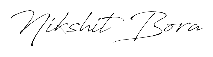 A timeless handwritten aesthetic for Nikshit Bora. The Antro_Vectra font gives your signature a handcrafted feel with natural curves. Nikshit Bora signature style 6 images and pictures png