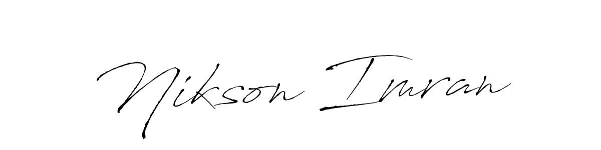 The best way (Antro_Vectra) to make a short signature is to pick only two or three words in your name. The name Nikson Imran include a total of six letters. For converting this name. Nikson Imran signature style 6 images and pictures png