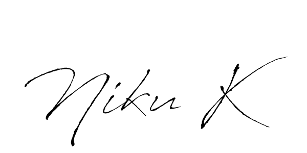 Similarly Antro_Vectra is the best handwritten signature design. Signature creator online .You can use it as an online autograph creator for name Niku K. Niku K signature style 6 images and pictures png