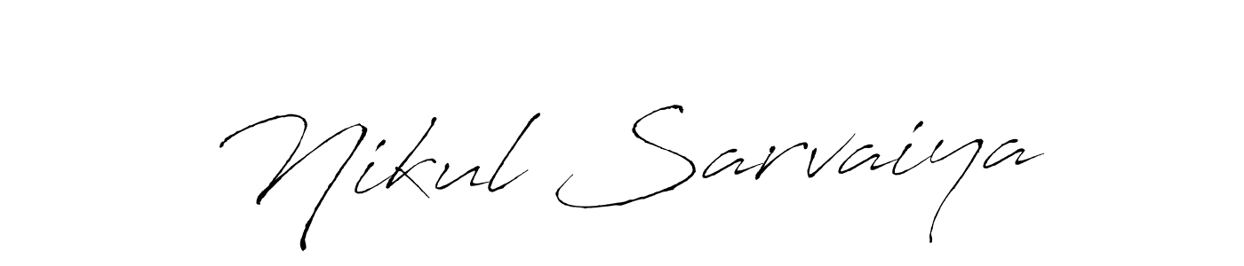 if you are searching for the best signature style for your name Nikul Sarvaiya. so please give up your signature search. here we have designed multiple signature styles  using Antro_Vectra. Nikul Sarvaiya signature style 6 images and pictures png