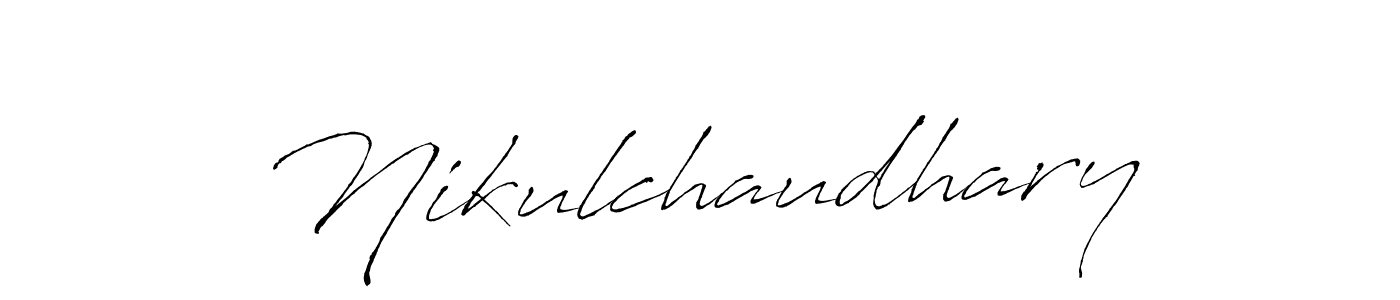 Antro_Vectra is a professional signature style that is perfect for those who want to add a touch of class to their signature. It is also a great choice for those who want to make their signature more unique. Get Nikulchaudhary name to fancy signature for free. Nikulchaudhary signature style 6 images and pictures png