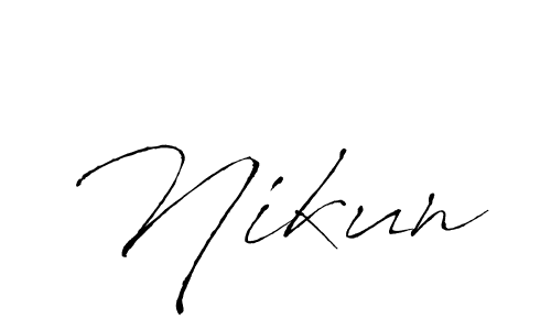 How to make Nikun signature? Antro_Vectra is a professional autograph style. Create handwritten signature for Nikun name. Nikun signature style 6 images and pictures png