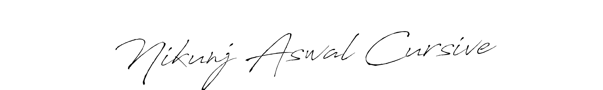 Make a beautiful signature design for name Nikunj Aswal Cursive. With this signature (Antro_Vectra) style, you can create a handwritten signature for free. Nikunj Aswal Cursive signature style 6 images and pictures png