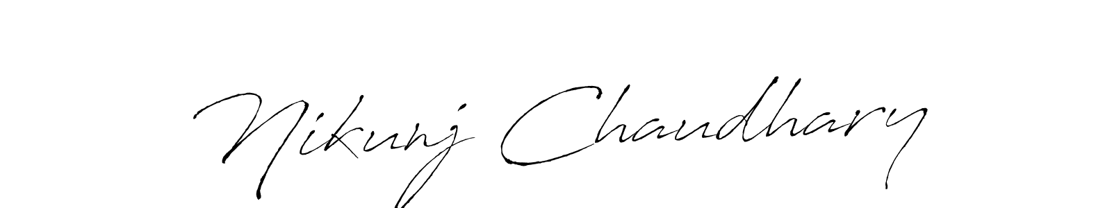 How to make Nikunj Chaudhary signature? Antro_Vectra is a professional autograph style. Create handwritten signature for Nikunj Chaudhary name. Nikunj Chaudhary signature style 6 images and pictures png