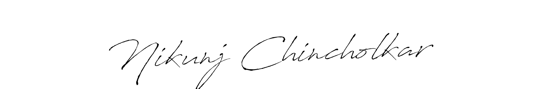 if you are searching for the best signature style for your name Nikunj Chincholkar. so please give up your signature search. here we have designed multiple signature styles  using Antro_Vectra. Nikunj Chincholkar signature style 6 images and pictures png