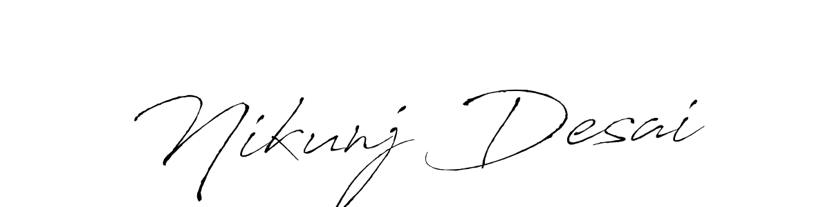 Create a beautiful signature design for name Nikunj Desai. With this signature (Antro_Vectra) fonts, you can make a handwritten signature for free. Nikunj Desai signature style 6 images and pictures png