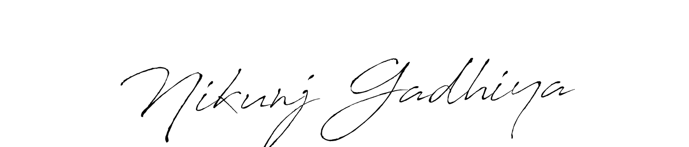 How to make Nikunj Gadhiya signature? Antro_Vectra is a professional autograph style. Create handwritten signature for Nikunj Gadhiya name. Nikunj Gadhiya signature style 6 images and pictures png
