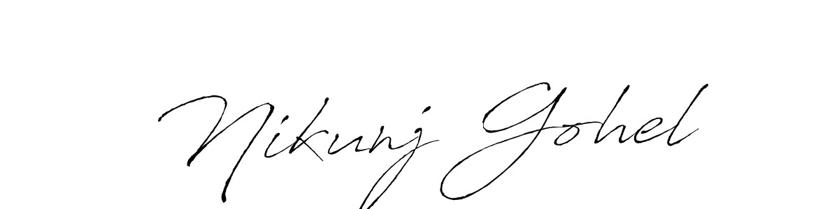 Make a beautiful signature design for name Nikunj Gohel. With this signature (Antro_Vectra) style, you can create a handwritten signature for free. Nikunj Gohel signature style 6 images and pictures png