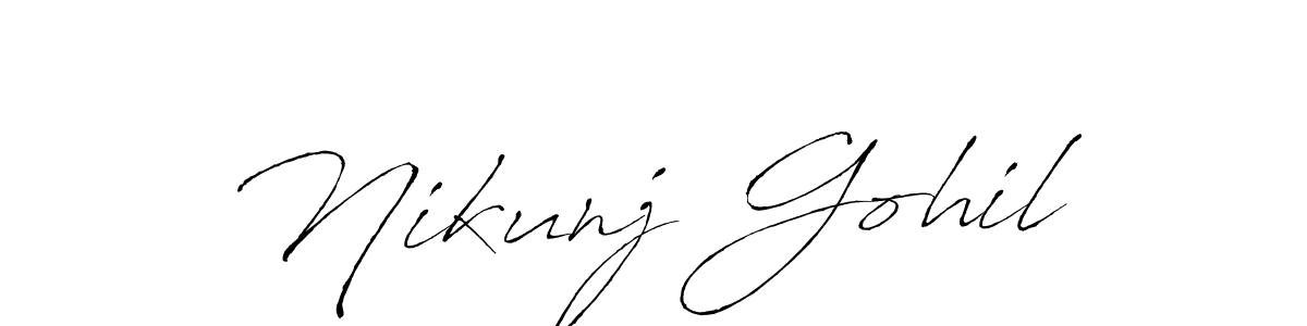 if you are searching for the best signature style for your name Nikunj Gohil. so please give up your signature search. here we have designed multiple signature styles  using Antro_Vectra. Nikunj Gohil signature style 6 images and pictures png