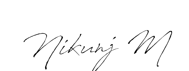 Use a signature maker to create a handwritten signature online. With this signature software, you can design (Antro_Vectra) your own signature for name Nikunj M. Nikunj M signature style 6 images and pictures png