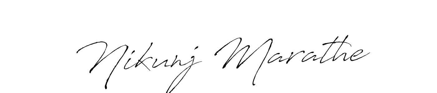 Antro_Vectra is a professional signature style that is perfect for those who want to add a touch of class to their signature. It is also a great choice for those who want to make their signature more unique. Get Nikunj Marathe name to fancy signature for free. Nikunj Marathe signature style 6 images and pictures png