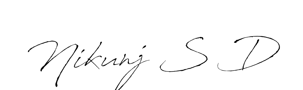 The best way (Antro_Vectra) to make a short signature is to pick only two or three words in your name. The name Nikunj S D include a total of six letters. For converting this name. Nikunj S D signature style 6 images and pictures png