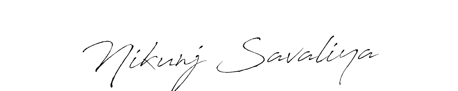 Make a beautiful signature design for name Nikunj Savaliya. With this signature (Antro_Vectra) style, you can create a handwritten signature for free. Nikunj Savaliya signature style 6 images and pictures png