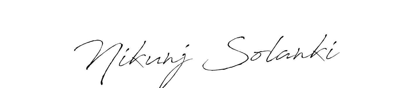 How to make Nikunj Solanki name signature. Use Antro_Vectra style for creating short signs online. This is the latest handwritten sign. Nikunj Solanki signature style 6 images and pictures png